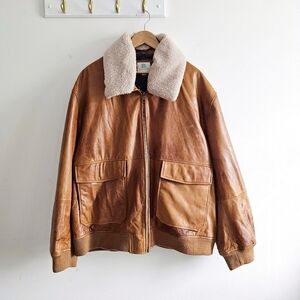 Nuvano Vintage Buffalo Genuine Leather Butterscotch Aviator's Bomber Jacket 3X